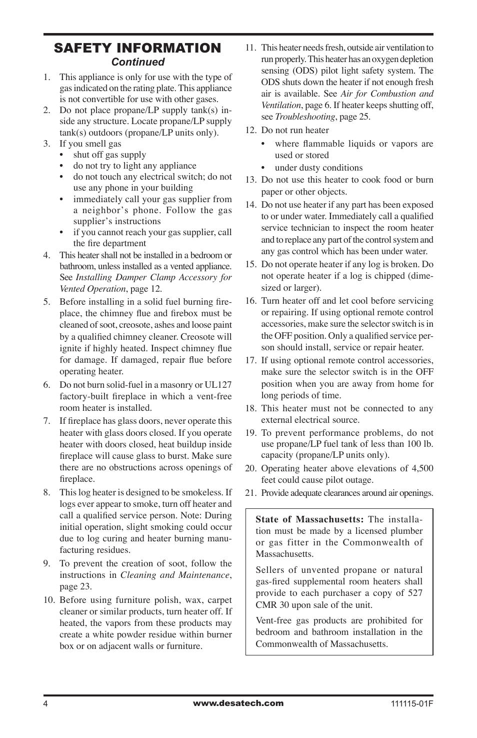 Safety information | Desa VML27PR User Manual | Page 4 / 32