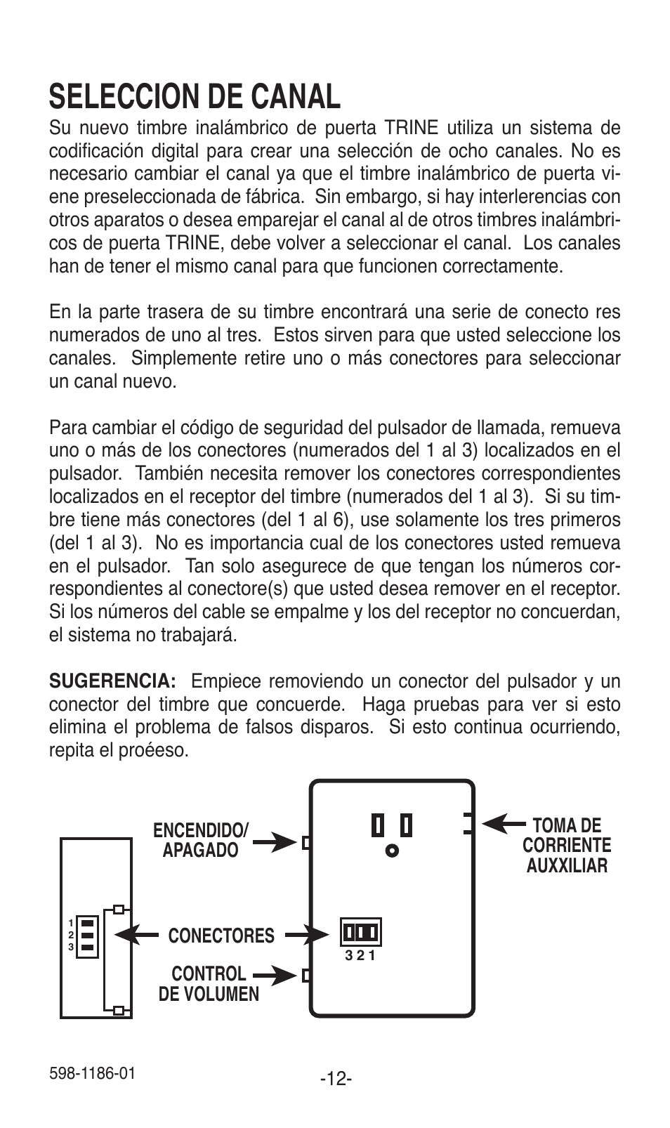 Seleccion de canal | Desa TRINE 598-1186-01 User Manual | Page 12 / 16