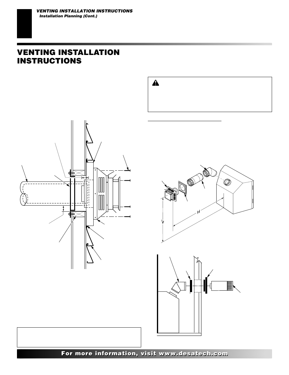 Venting installation instructions, Continued | Desa CHDV36NRA User Manual | Page 10 / 40