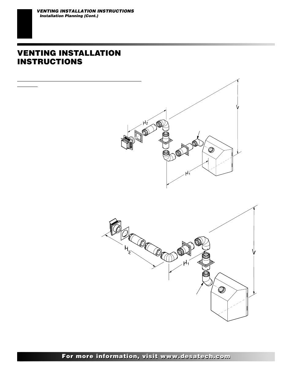 Venting installation instructions, Continued | Desa CHDV36NRA User Manual | Page 12 / 40