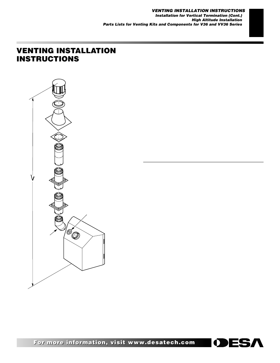 Venting installation instructions, Continued | Desa CHDV36NRA User Manual | Page 15 / 40