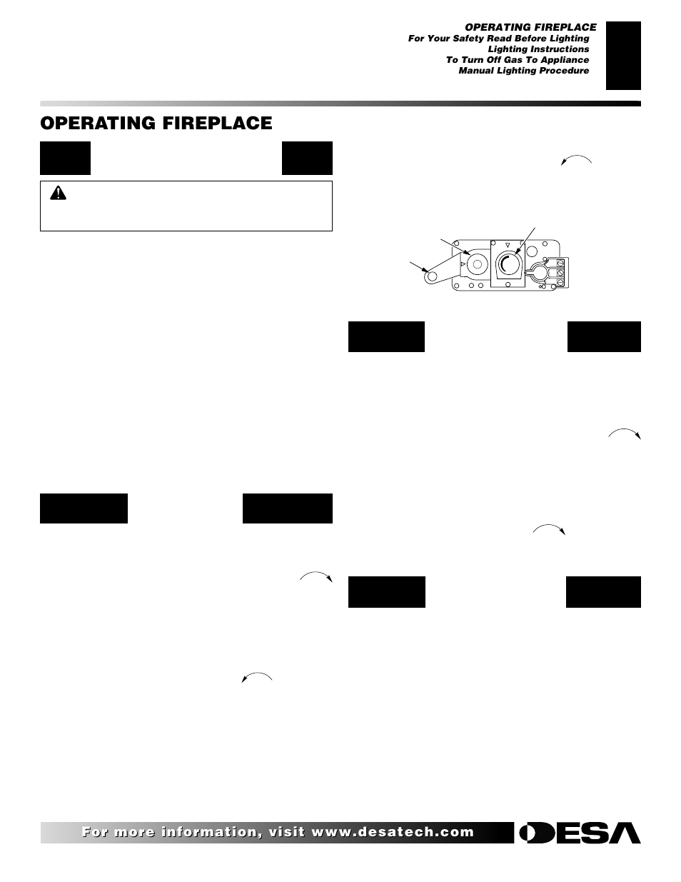 Operating fireplace, Lighting instructions, Manual lighting procedure | For your safety read before lighting | Desa CHDV36NRA User Manual | Page 25 / 40