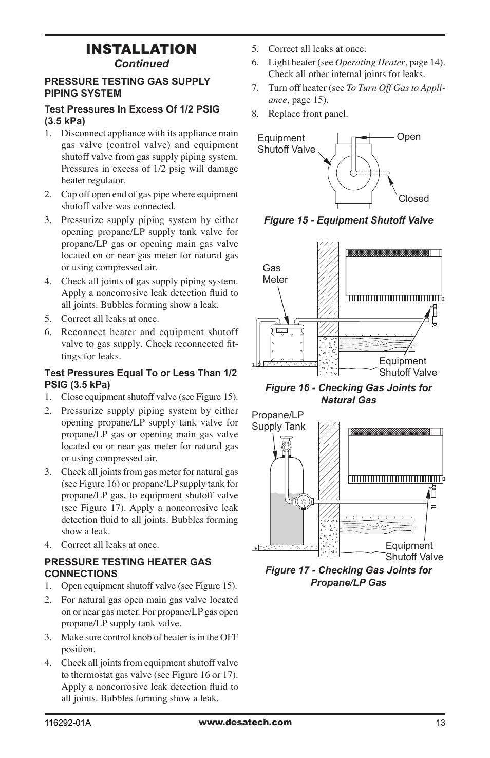 Installation | Desa VSL18NT User Manual | Page 13 / 56