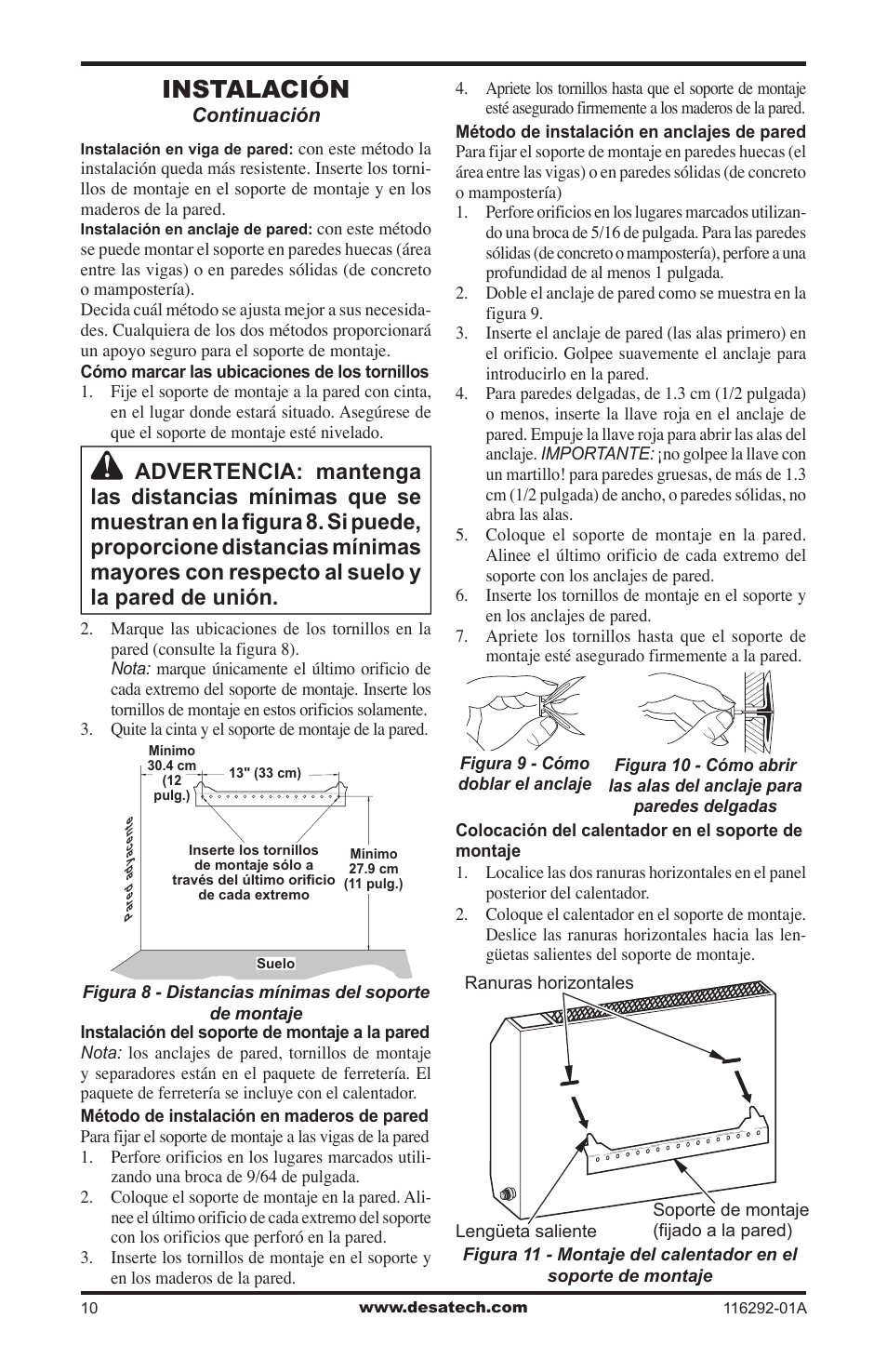 Instalación | Desa VSL18NT User Manual | Page 38 / 56