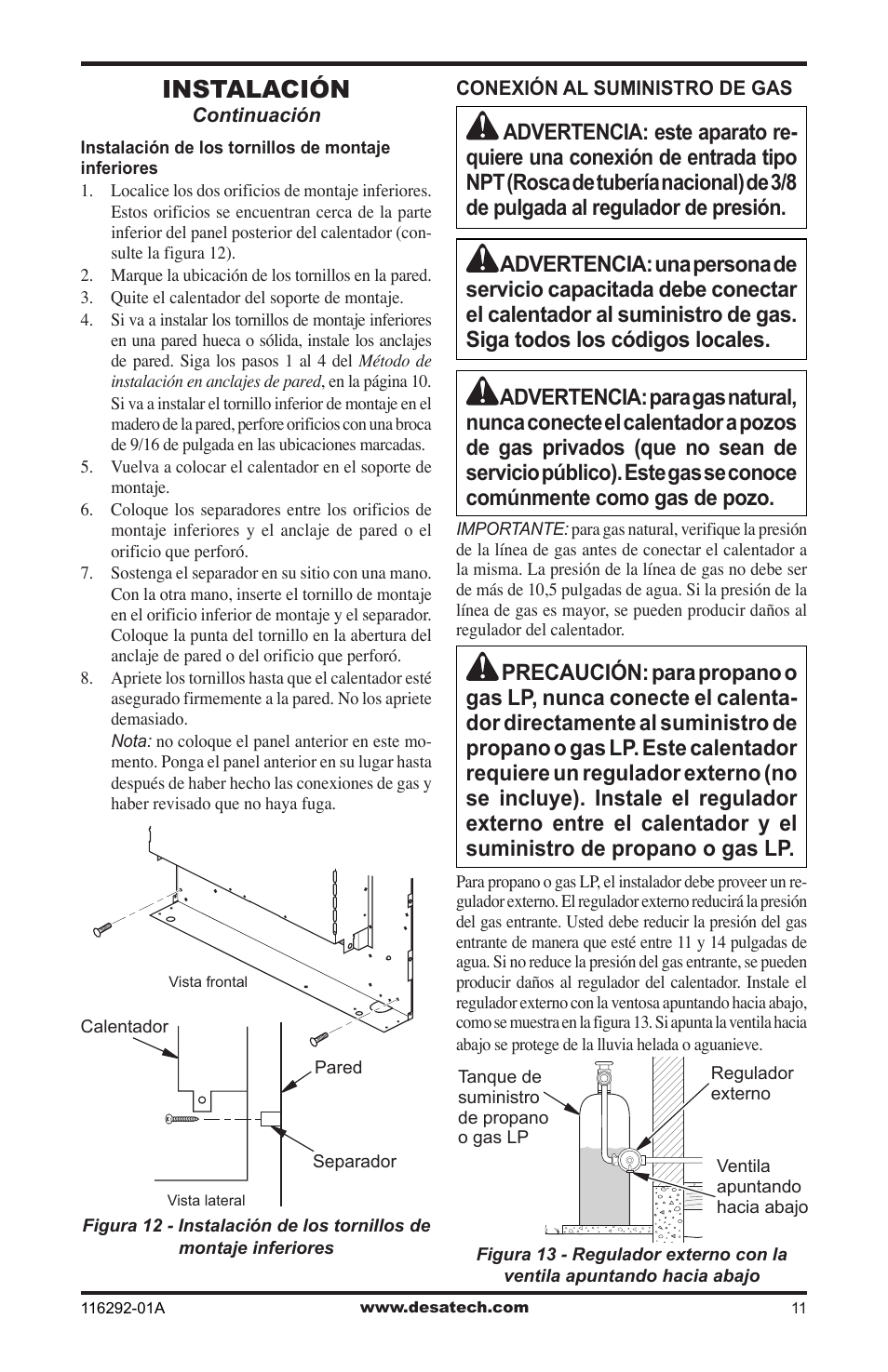 Instalación | Desa VSL18NT User Manual | Page 39 / 56