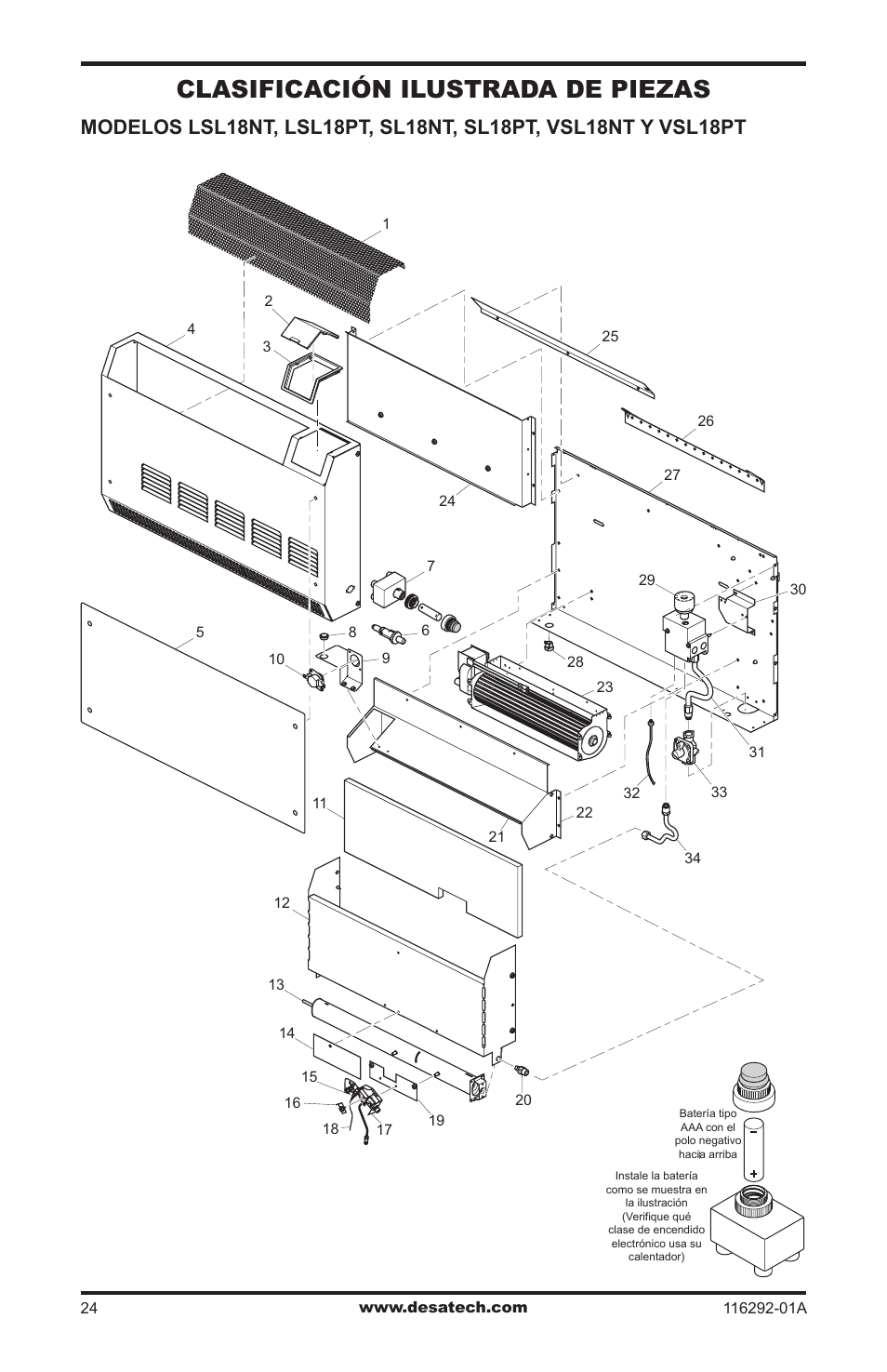 Clasificación ilustrada de piezas | Desa VSL18NT User Manual | Page 52 / 56