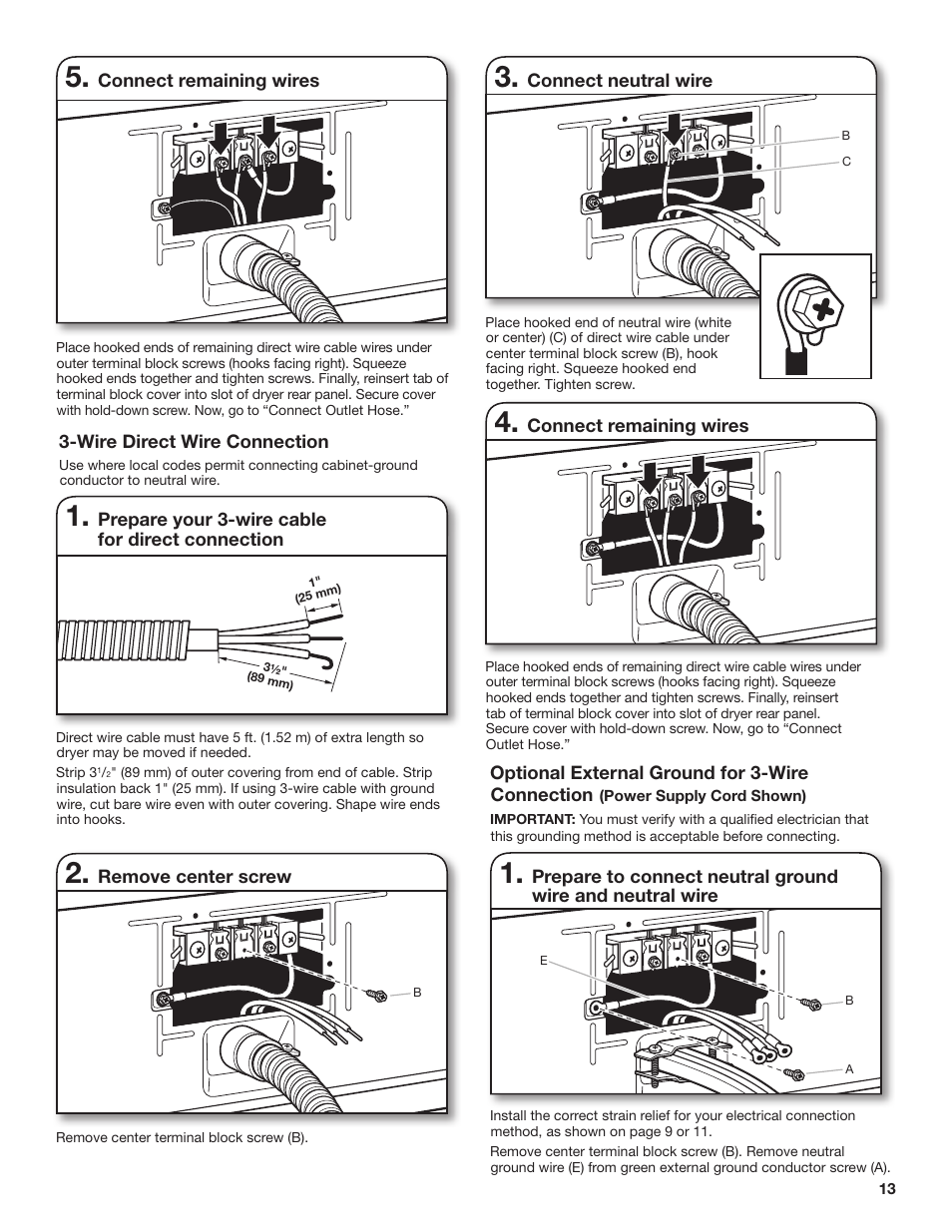 Whirlpool 27 Inch Ventless Electric Dryer Installation Instructions User Manual | Page 13 / 32