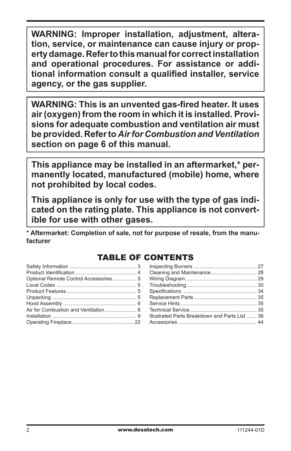 Desa CDCFTP User Manual | Page 2 / 48