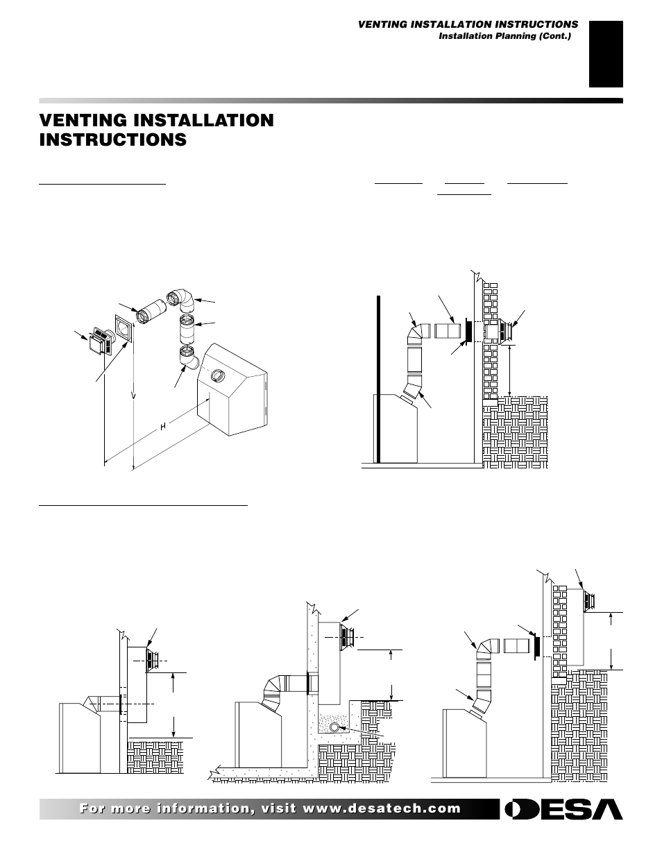 Venting installation instructions, Continued | Desa (V)V42NA(1) User Manual | Page 11 / 42