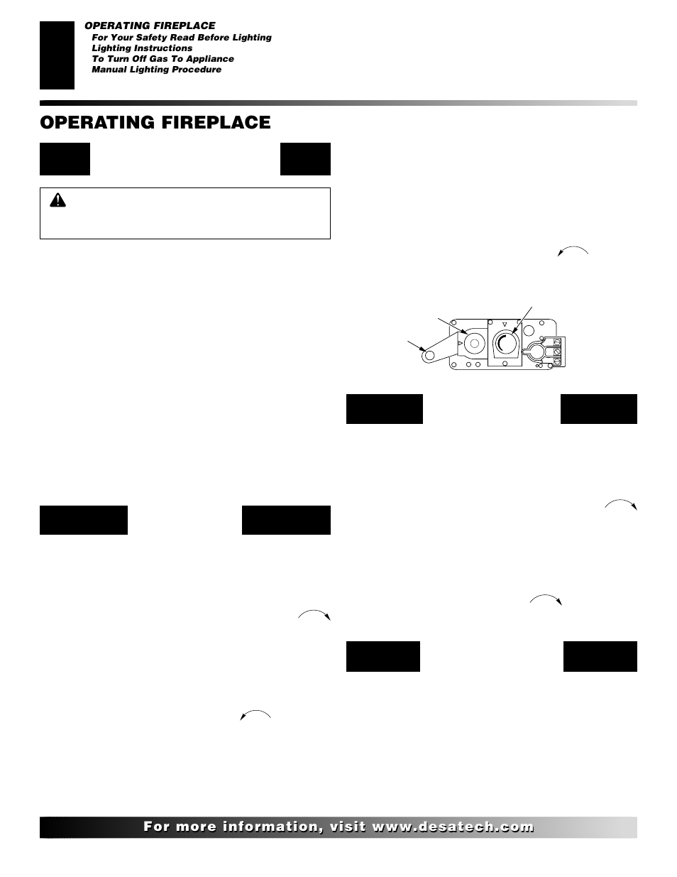 Operating fireplace, Manual lighting procedure | Desa (V)V42NA(1) User Manual | Page 26 / 42