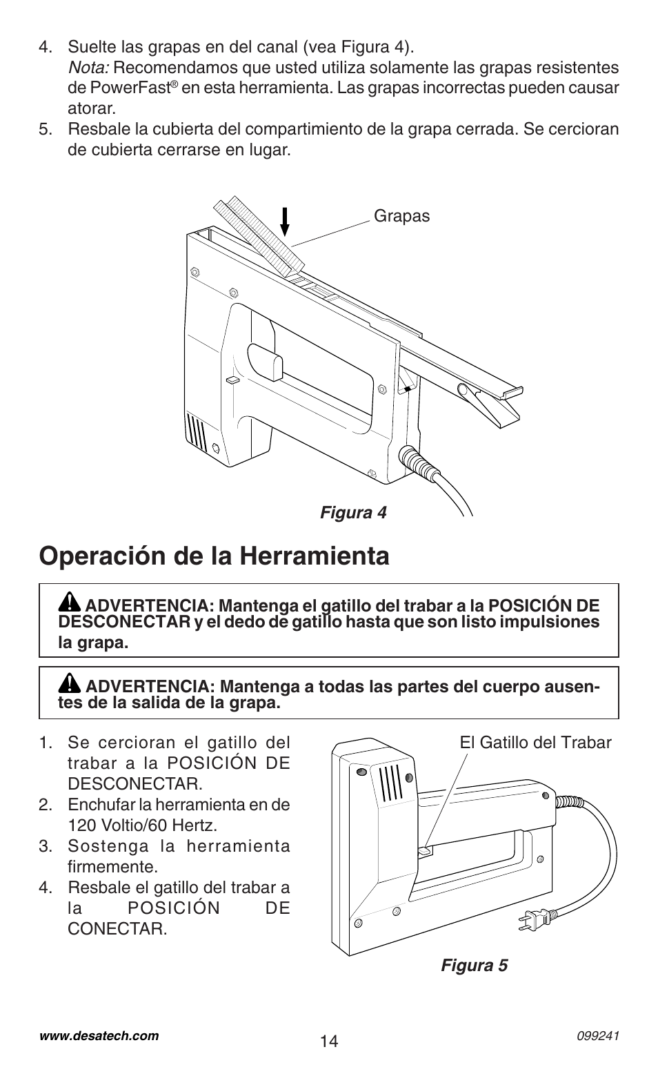 Operación de la herramienta | Desa 34392 User Manual | Page 14 / 24