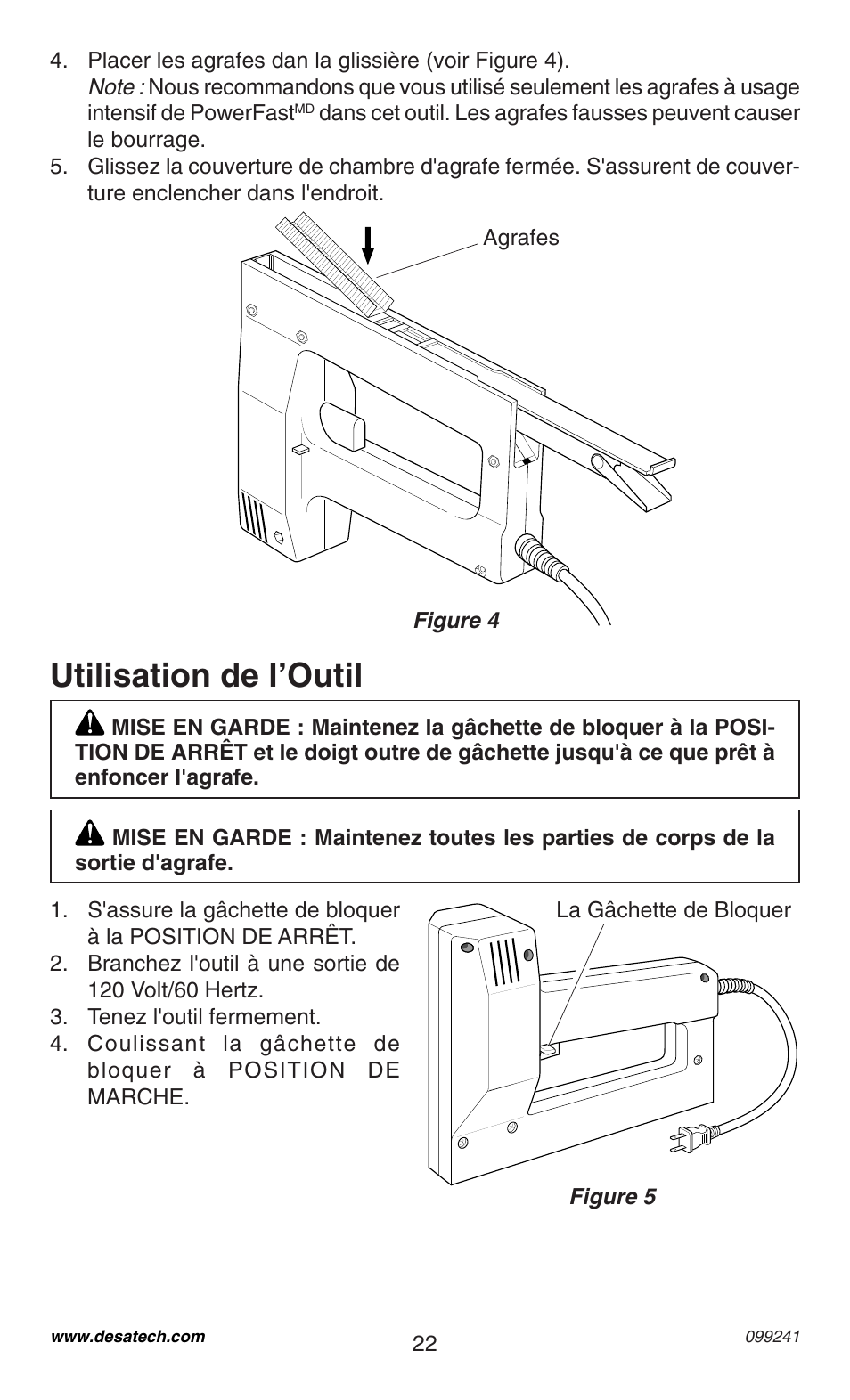 Utilisation de l’outil | Desa 34392 User Manual | Page 22 / 24
