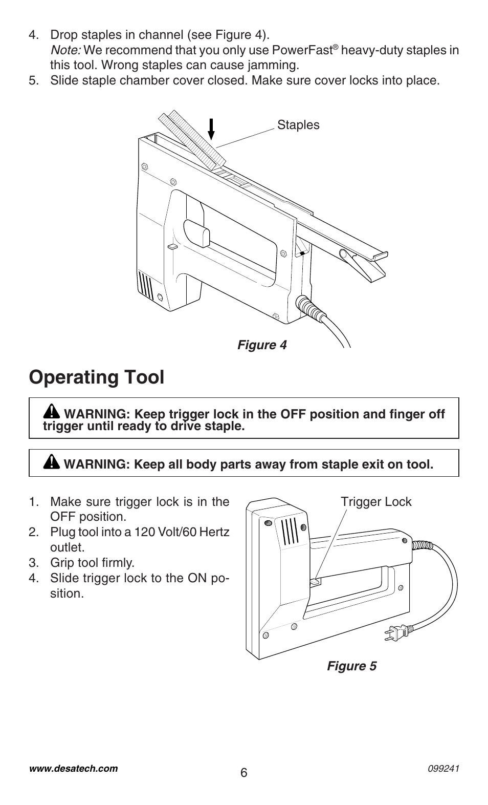 Operating tool | Desa 34392 User Manual | Page 6 / 24