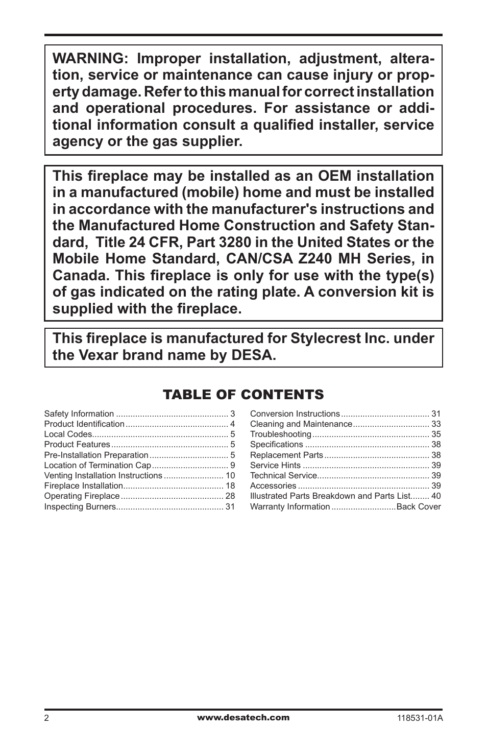 Desa CD36TN-M User Manual | Page 2 / 44