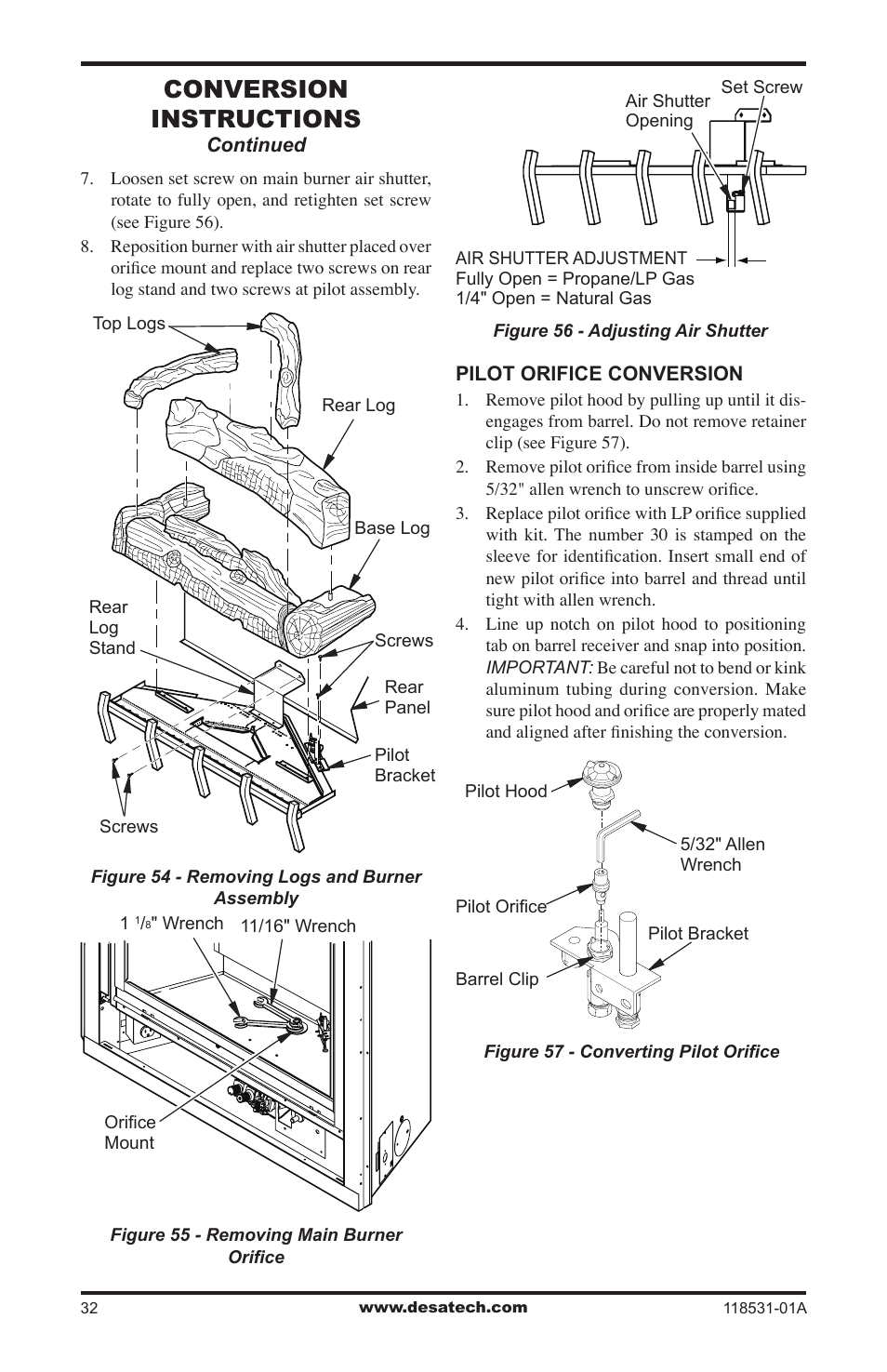 Conversion instructions | Desa CD36TN-M User Manual | Page 32 / 44