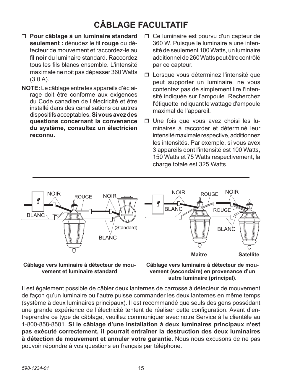 Câblage facultatif | Desa DUALBRITE 4291 User Manual | Page 15 / 20