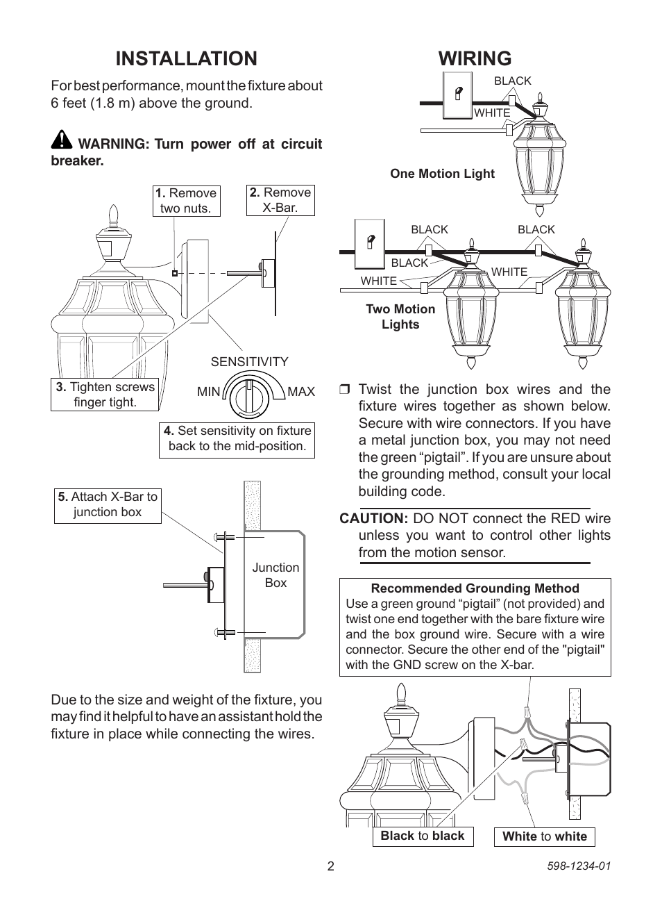 Installation, Wiring | Desa DUALBRITE 4291 User Manual | Page 2 / 20