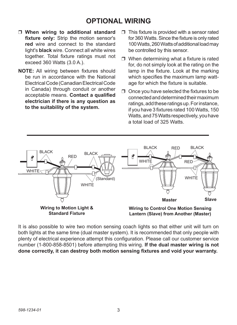 Optional wiring | Desa DUALBRITE 4291 User Manual | Page 3 / 20
