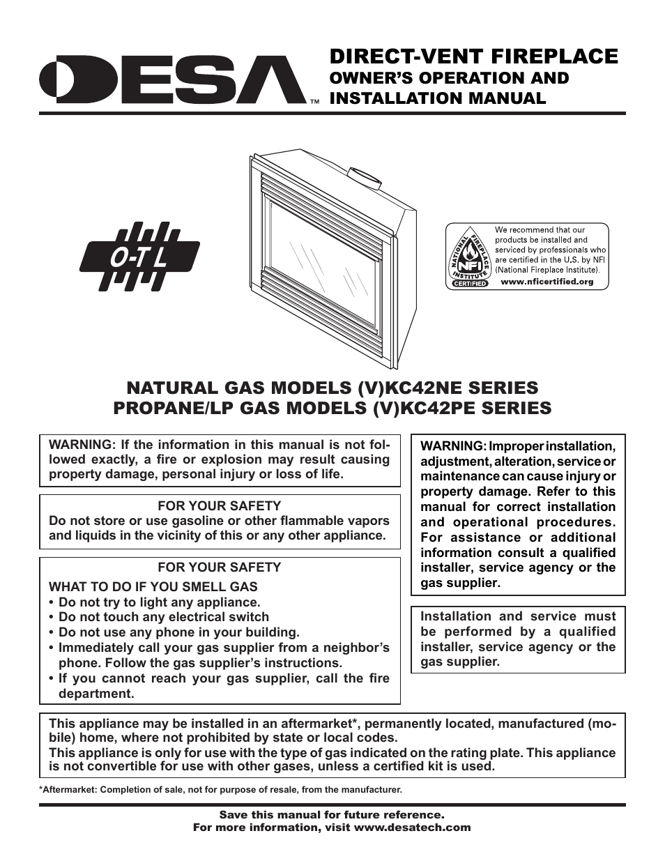 Desa (V)KC42NE Series User Manual | 38 pages