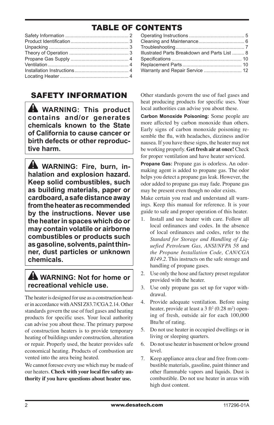 Desa 35-R User Manual | Page 2 / 36