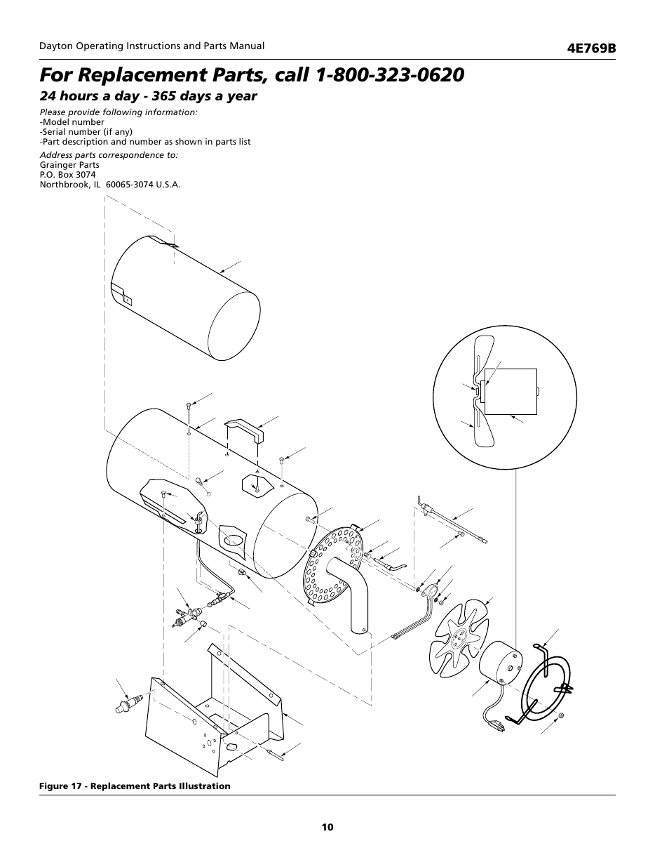 Dayton propane construction heater, 4e769b | Desa 4E769B User Manual | Page 10 / 16