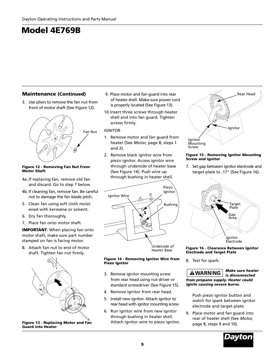 Model 4e769b, Maintenance | Desa 4E769B User Manual | Page 9 / 16