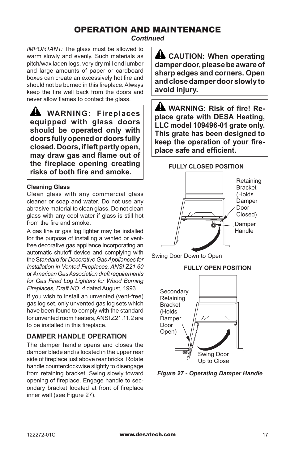 Operation and maintenance | Desa F48H(i)(R) User Manual | Page 17 / 20