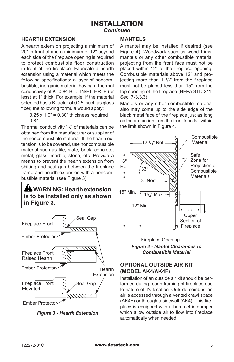 Installation | Desa F48H(i)(R) User Manual | Page 5 / 20
