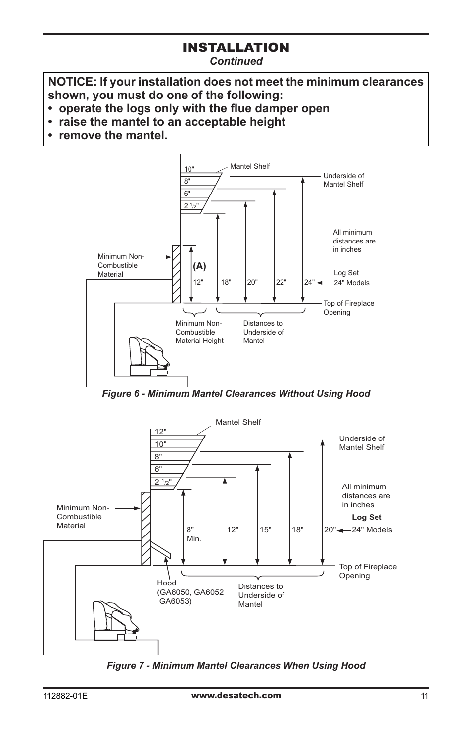 Installation, Continued | Desa VGL18NRA User Manual | Page 11 / 32