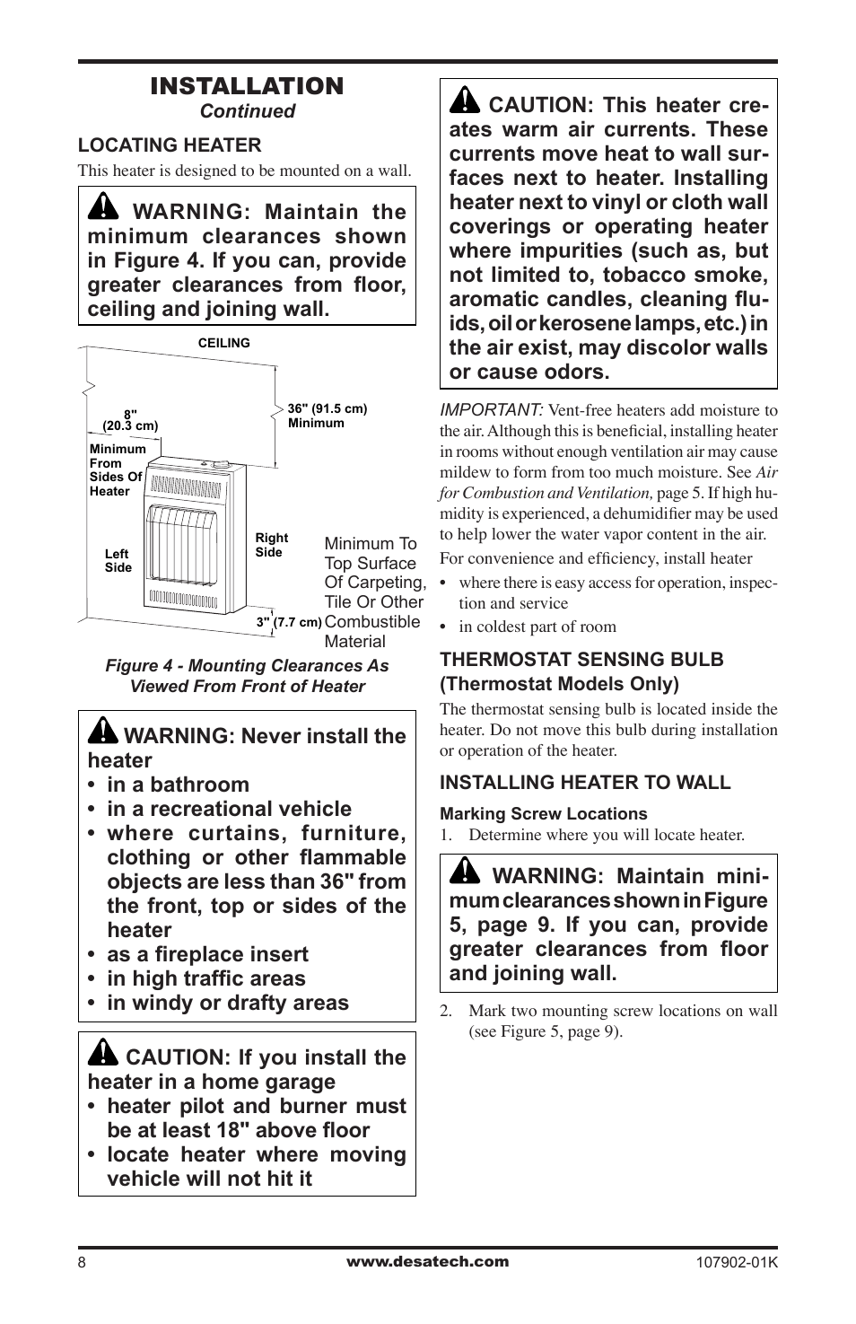 Installation | Desa GWRP10 User Manual | Page 8 / 24