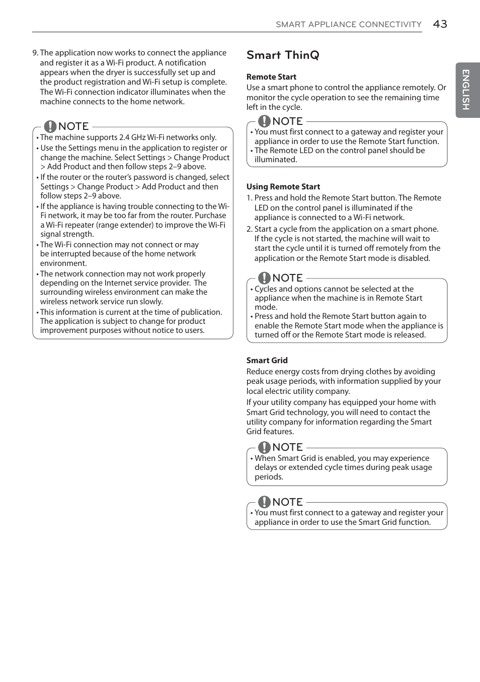 Smart thinq | LG Signature Series TurboSteam Series 29 Inch Electric Smart Dryer Owners Manual User Manual | Page 43 / 108