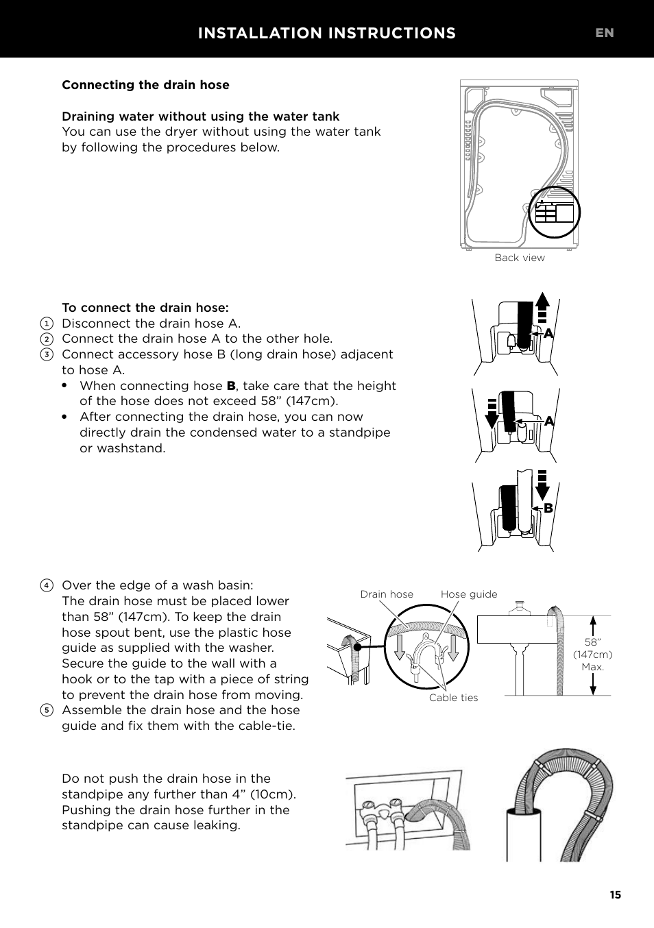 Installation instructions | Fisher & Paykel 24 Inch Condensing Dryer Install Guide User Manual | Page 17 / 84