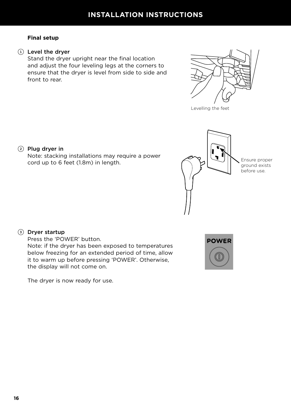 Installation instructions | Fisher & Paykel 24 Inch Condensing Dryer Install Guide User Manual | Page 18 / 84