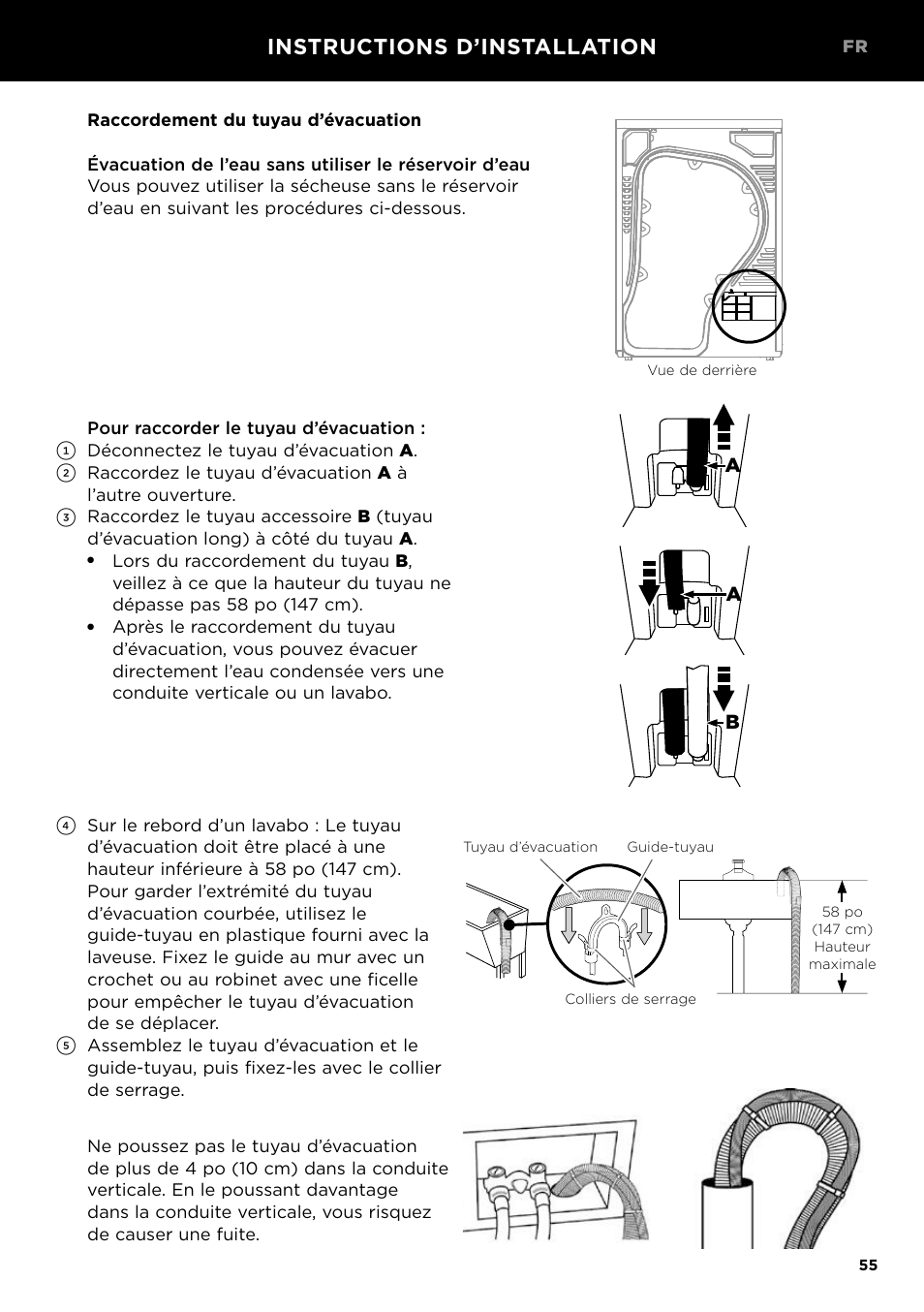 Instructions d’installation | Fisher & Paykel 24 Inch Condensing Dryer Install Guide User Manual | Page 57 / 84