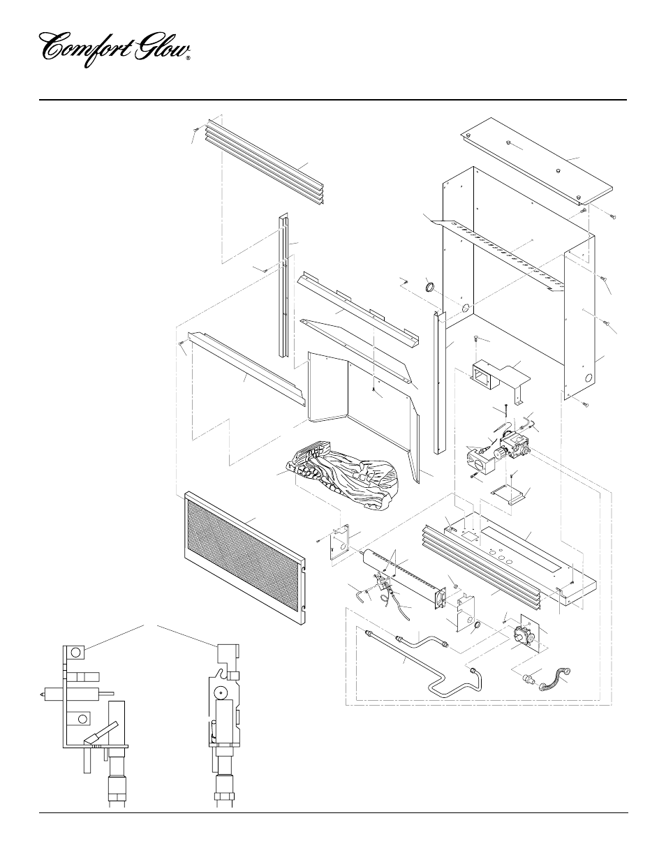 Vent-free propane/lp gas compact fireplace, Cgcftp, Illustrated parts breakdown | Desa CGCFTP User Manual | Page 24 / 28