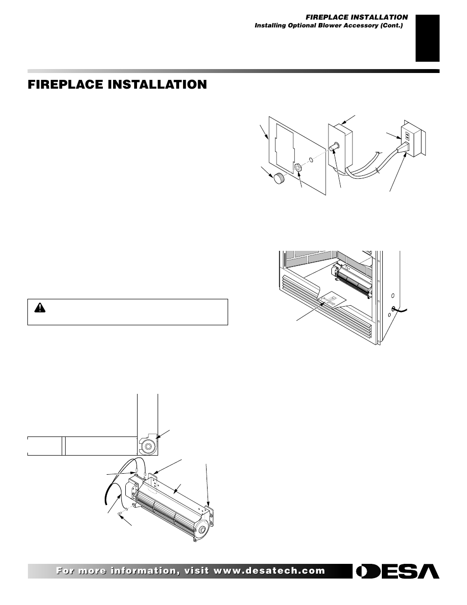 Fireplace installation, Continued | Desa (V)V42ENA(1) User Manual | Page 17 / 38