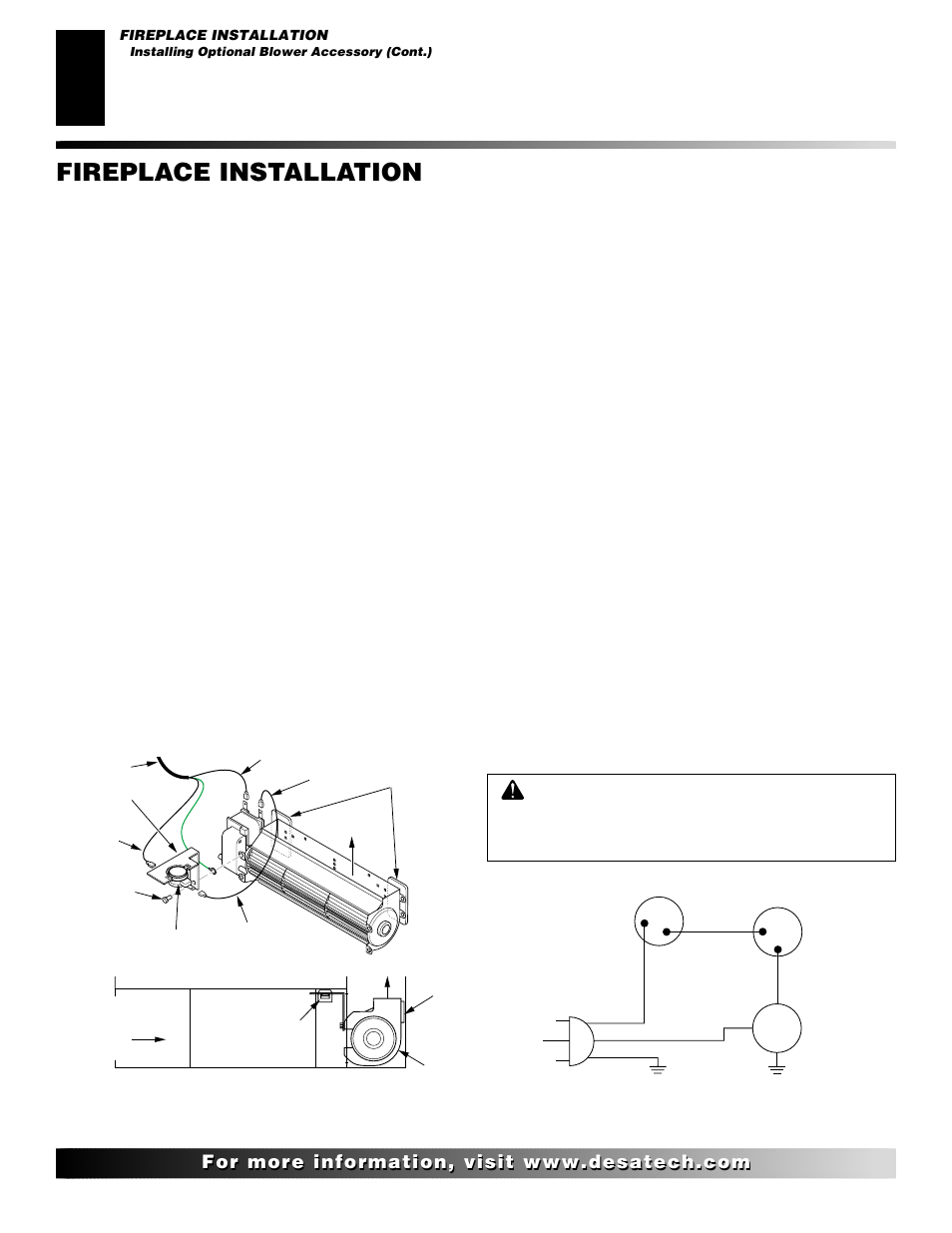 Fireplace installation, Continued | Desa (V)V42ENA(1) User Manual | Page 18 / 38