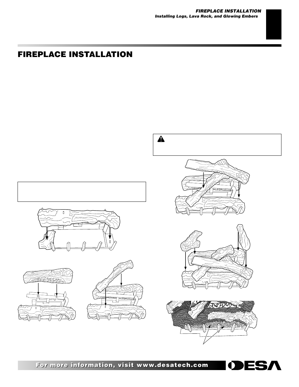 Fireplace installation | Desa (V)V42ENA(1) User Manual | Page 23 / 38