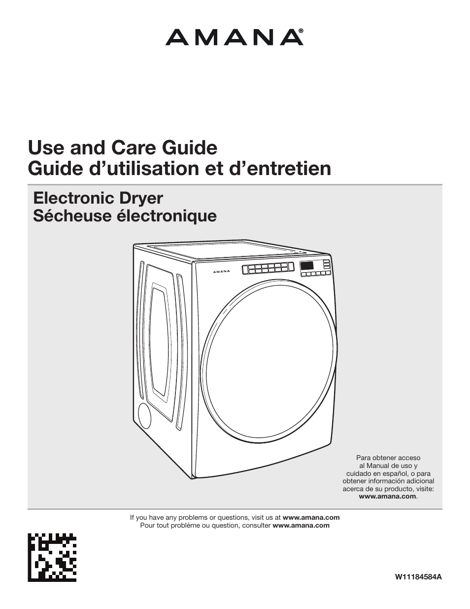 Amana 27 Inch Front Load Electric Dryer Owner Manual User Manual | 36 pages