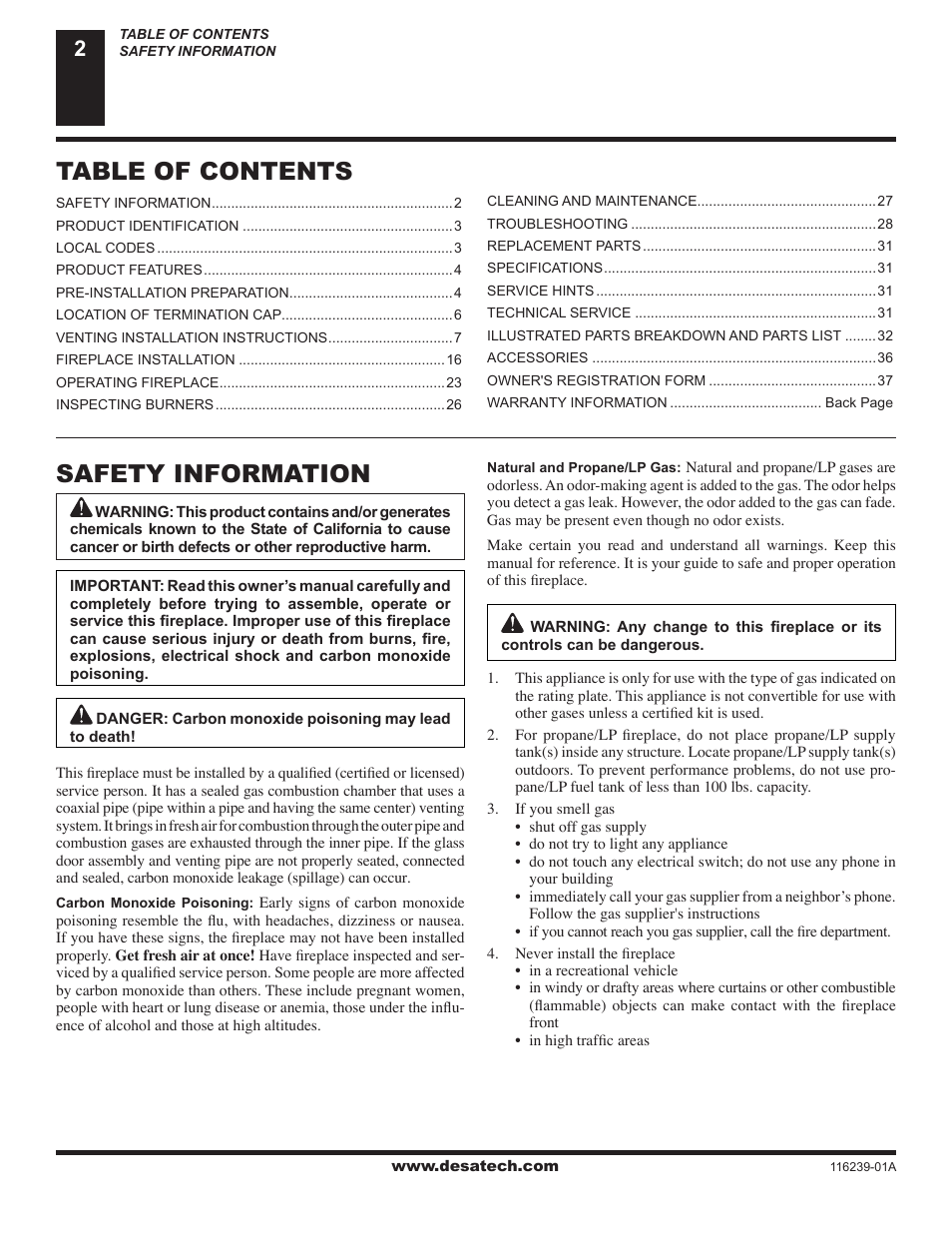 Desa (V)KC42N User Manual | Page 2 / 40