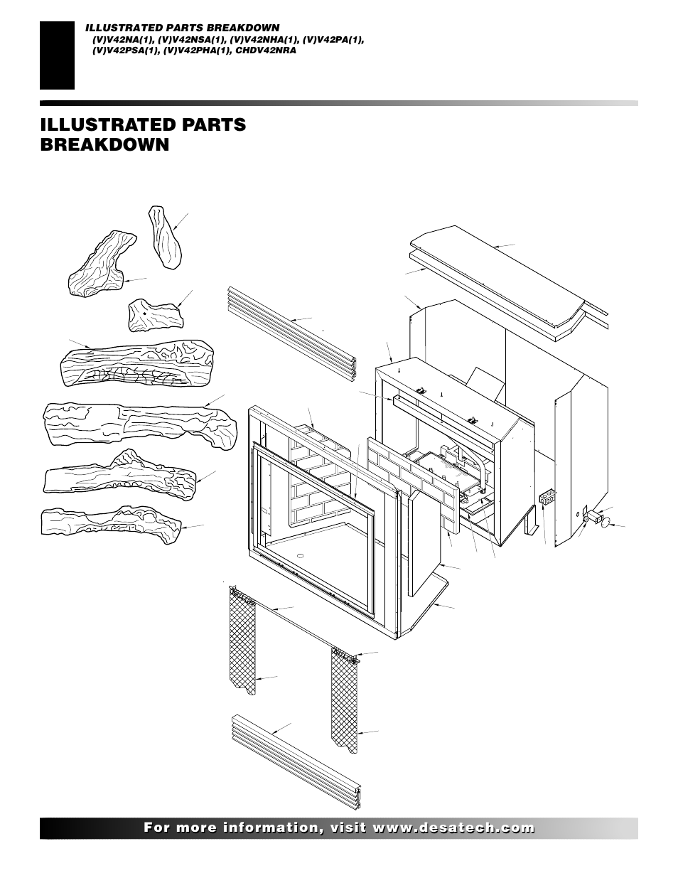 Illustrated parts breakdown | Desa CHDV42NRA User Manual | Page 34 / 42