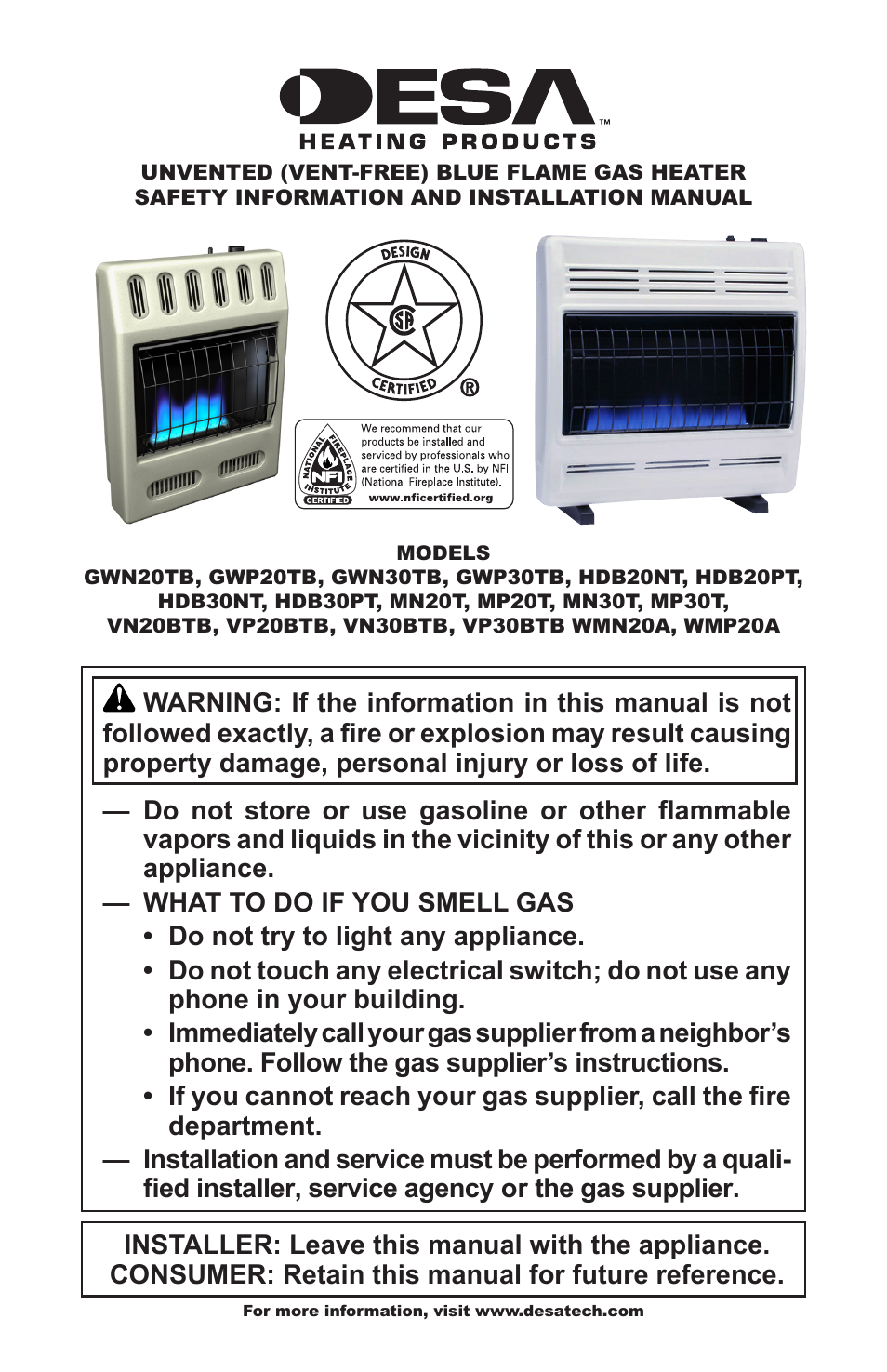 Desa WMN20A User Manual | 60 pages