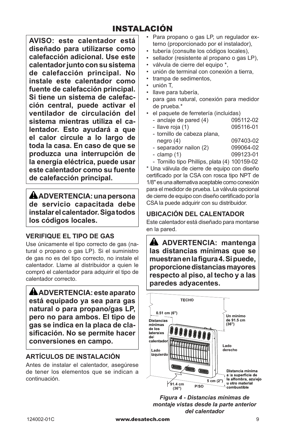 Instalación | Desa WMN20A User Manual | Page 37 / 60