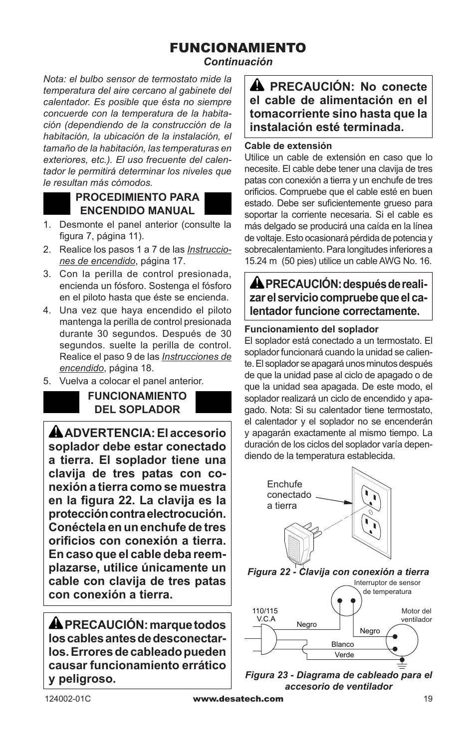 Funcionamiento | Desa WMN20A User Manual | Page 47 / 60