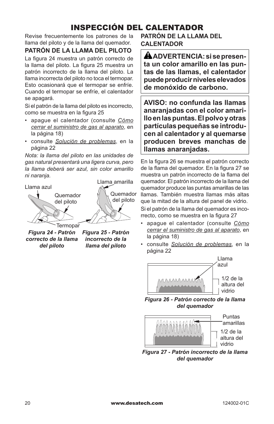 Inspección del calentador | Desa WMN20A User Manual | Page 48 / 60