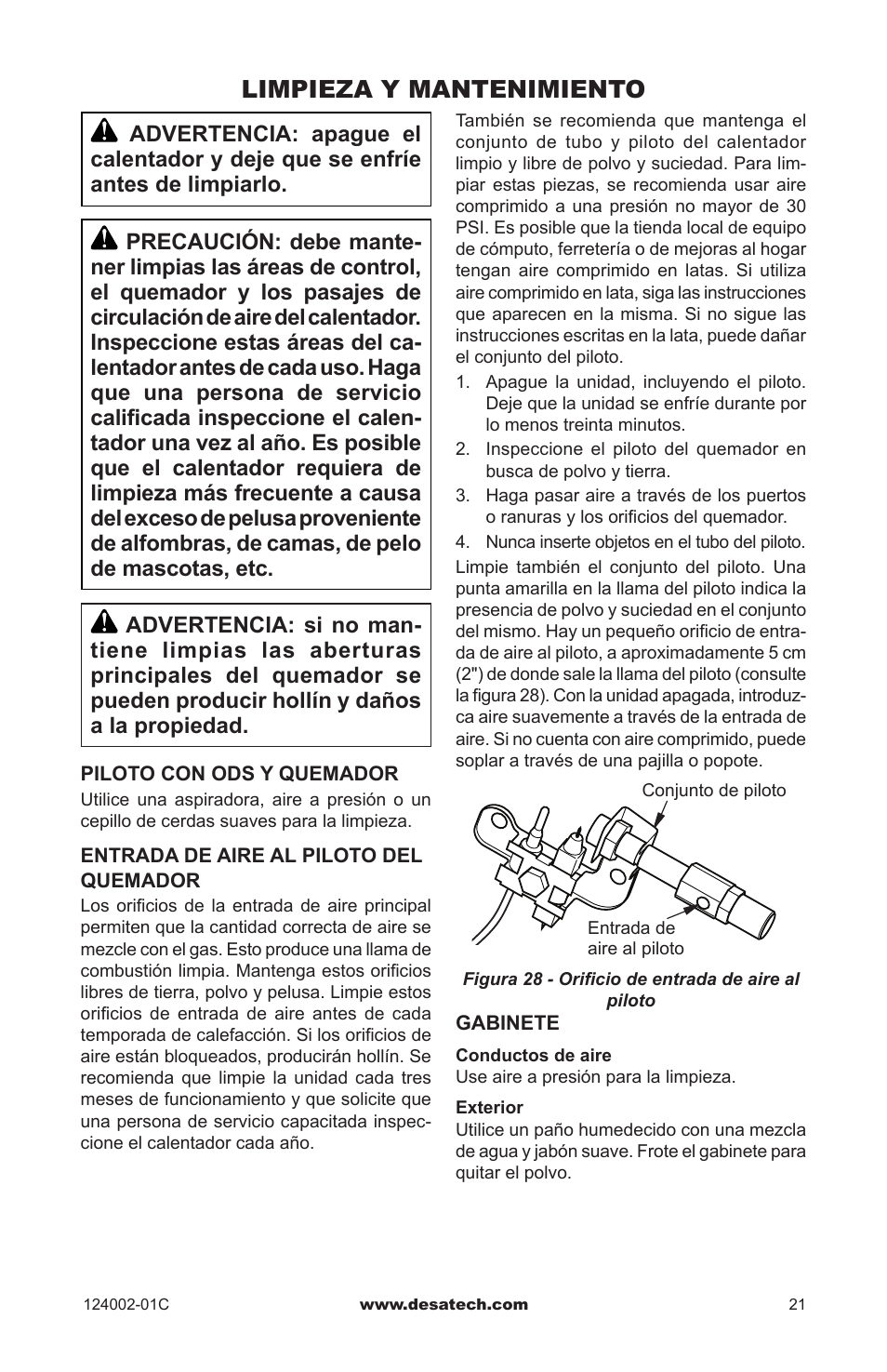 Limpieza y mantenimiento | Desa WMN20A User Manual | Page 49 / 60