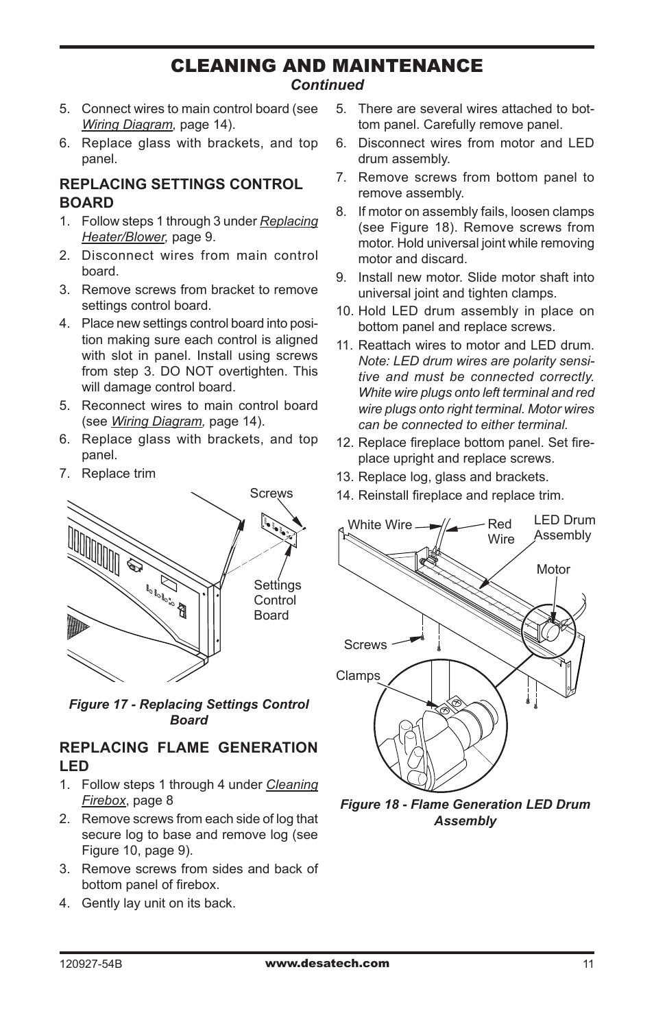 Cleaning and maintenance | Desa CGEF26B User Manual | Page 11 / 20