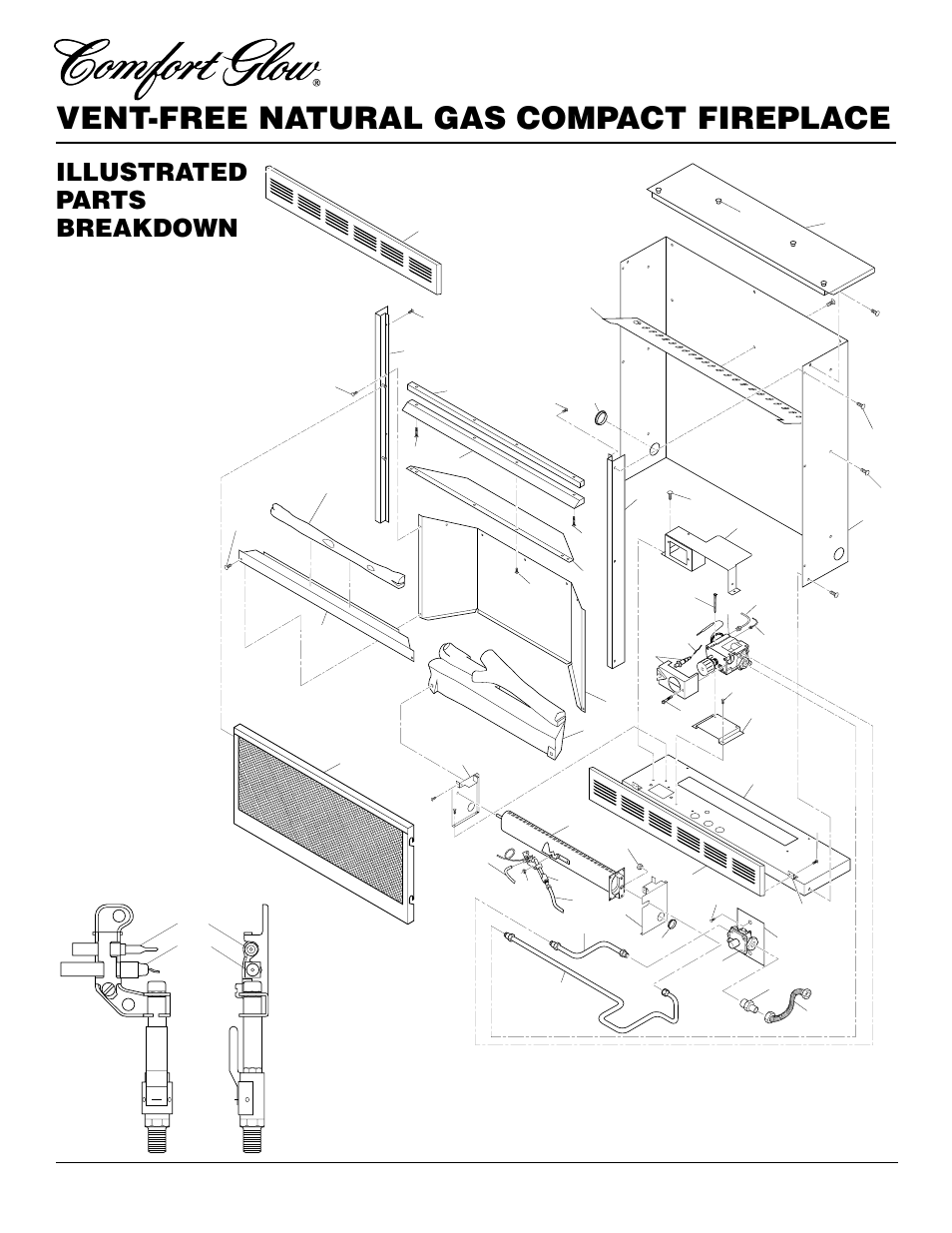 Vent-free natural gas compact fireplace, Illustrated parts breakdown, Cgcf26tna | Desa CGCF26TNA User Manual | Page 20 / 24