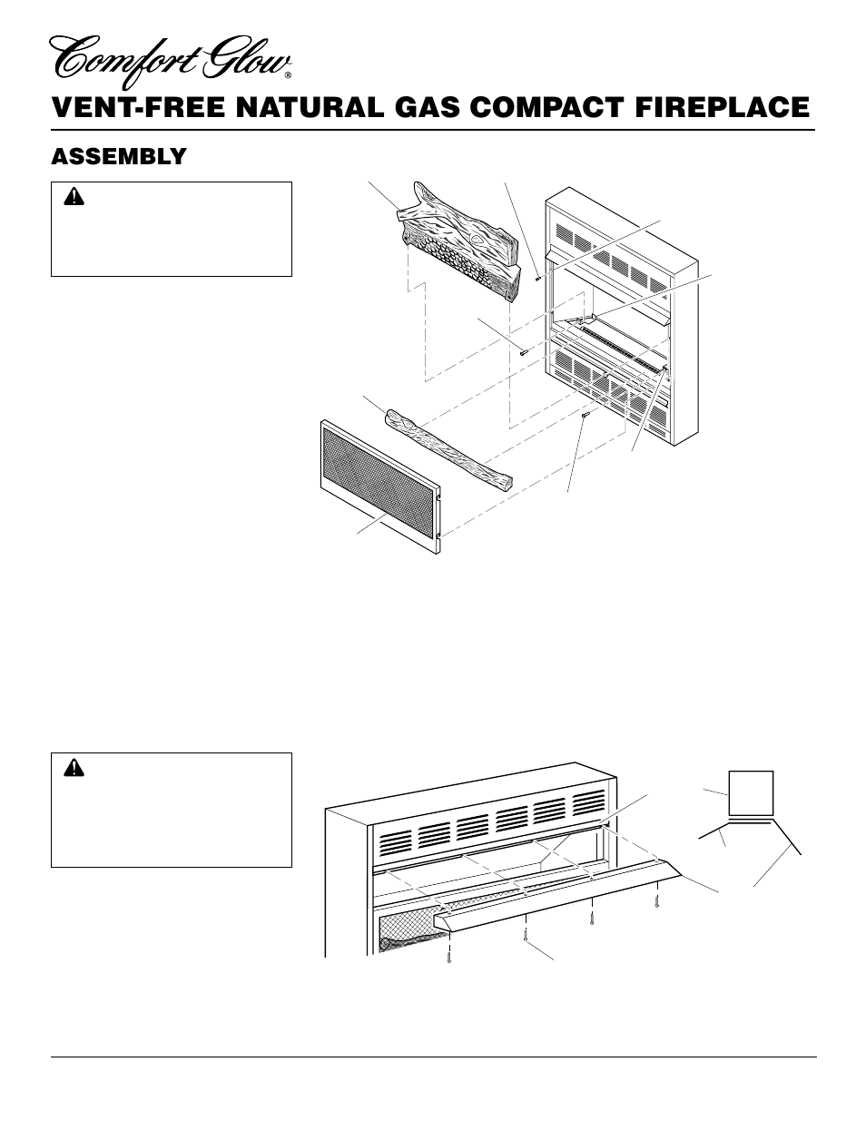 Vent-free natural gas compact fireplace, Assembly | Desa CGCF26TNA User Manual | Page 4 / 24