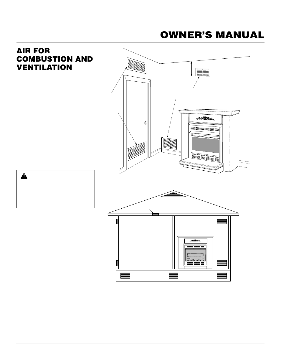 Owner’s manual, Air for combustion and ventilation, Continued | Ventilation air | Desa CGCF26TNA User Manual | Page 7 / 24